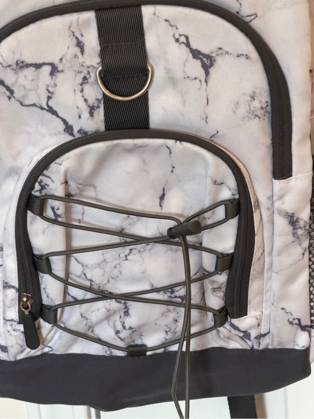 Pottery Barn Teen Marble-Print Backpack in White and Black - Picture 3 of 9